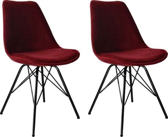 Kick Velvet Kuipstoelen Rood (set van 2)