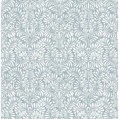 A-Street Prints Elma Sky Blue Fiddlehead Wallpaper