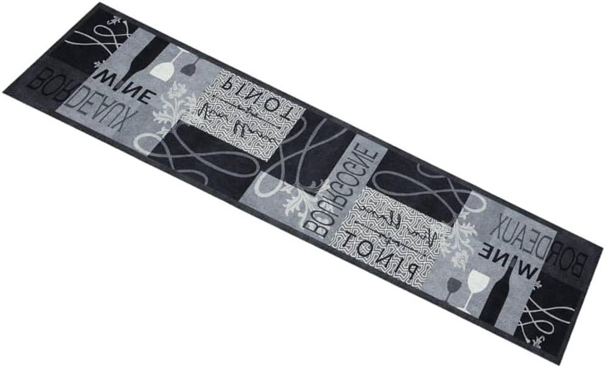 Keukentapijt Loper Wijngrijs - Zacht en Pluizig Polyester - Breedte: 60 cm, Lengte: 300 cm