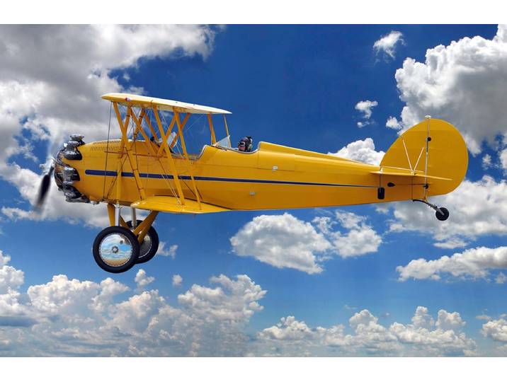 Fototapete PAPERMOON Gelbes Flugzeug , bunt, B:1,5m L:1,11m, Vlies, Tapeten, Fototapete