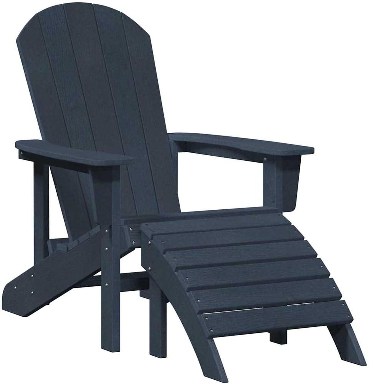 Adirondack-Stuhl mit Fußstütze, marineblau, aus HDPE