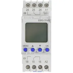 Counttec, Zeitschaltuhr, Zeitschaltuhr für Hutschiene ESRD-TPD2 2 Wechsler 16 A 250 V/AC Multif