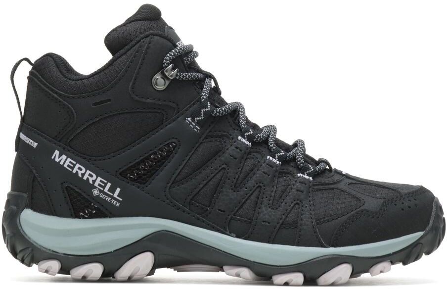 Wanderschuh MERRELL "ACCENTOR 3 SPORT MID GORETEX", Damen, Gr. 42, schwarz, Synthetik, Textil, Schuhe Wanderschuh, wasserdicht schwarz 42