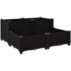 Helloshop26 - Hochbeet Pflanzkasten Blumentopf Pflanzbeet Garten Balkon Terrasse Außenbereich 80 x 80 x 38 cm schwarzes Polypropylen 02_0000958