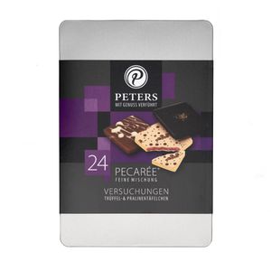 Peters Minischokolade mit Genuss verführt Pecaree Mischung, 24 Versuchungen, gefüllte Trüffeltäflchen, 24 Stück, 255 g
