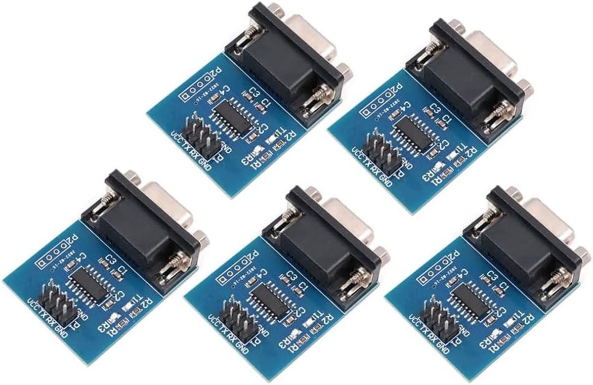5 Stuks RS232 naar TTL Converter Module met DB9 Connector voor Seriële Communicatie en Signaaloverdracht
