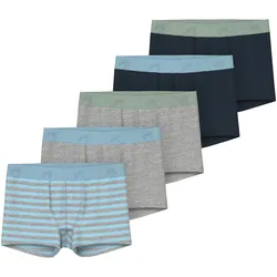 NAME IT 5er-Pack Boxershorts, blau | grau | mehrfarbig, 116