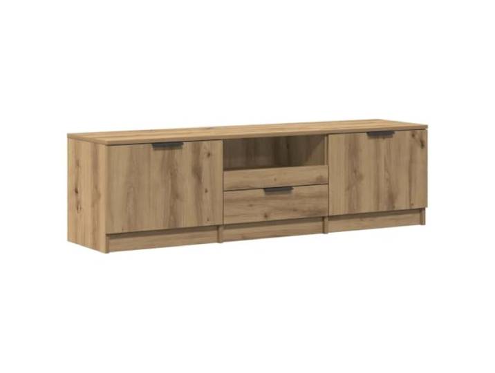TV-Möbel mit Aufbewahrung, modern, 140 x 35 x 40 cm, glatte Oberfläche, langlebig, aus Holz, Eichenholz, handwerklich gefertigt, 02_0050945