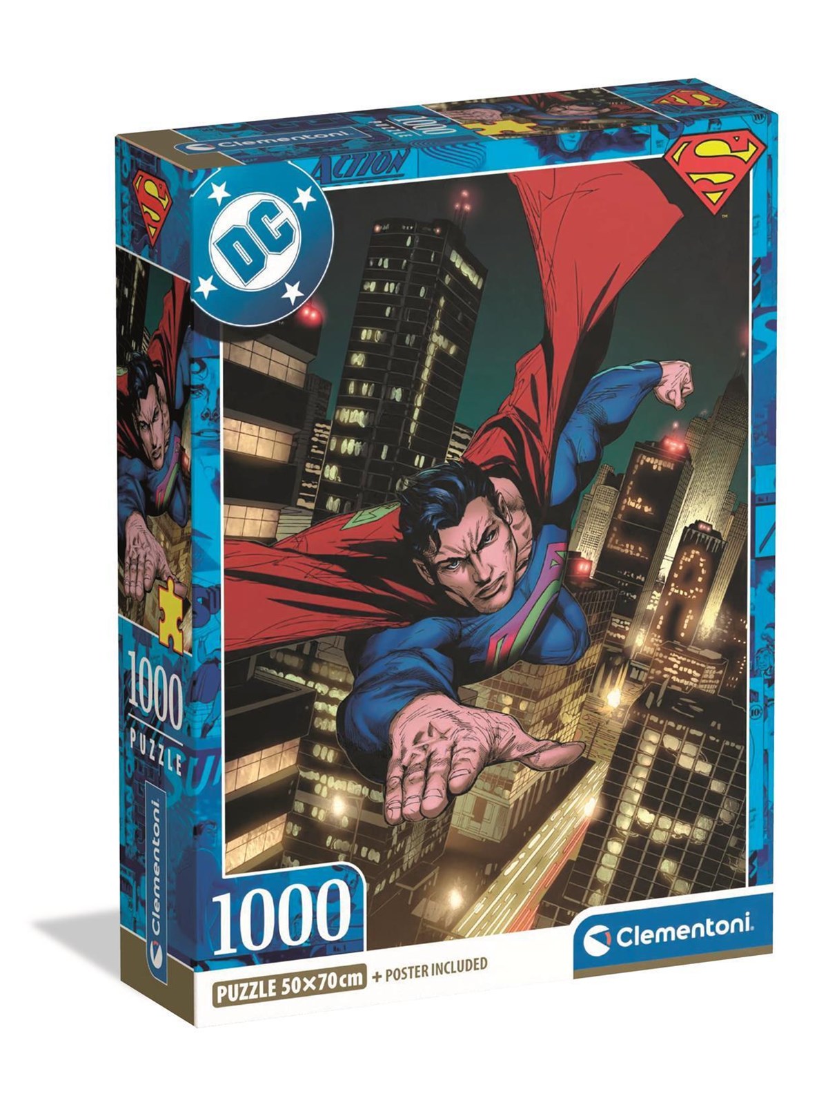 Clementoni Puzzle Superman 2025 - 2- Compact 1000 pieces 2D Puzzles