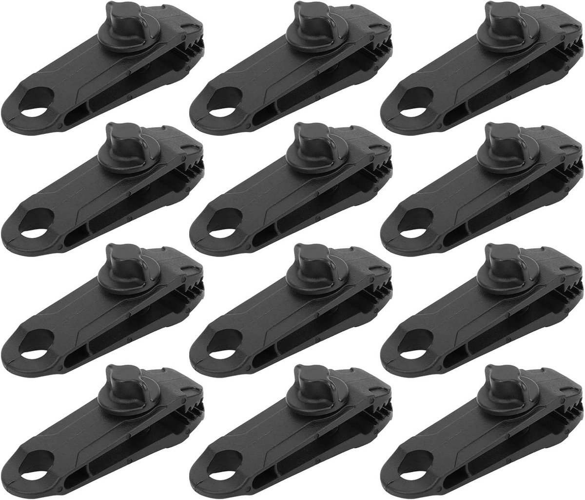 Tarp Clips Zwarte Tentklemmen met Alligator Mond Ontwerp - 8,5 cm