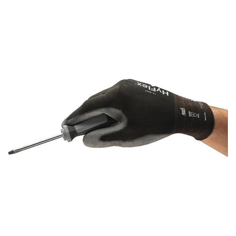 Ansell Handschuhe HyFlex 11-601 Grösse 9 schwarz/grau EN 388 PSA-Kategorie II (9) (11-601-9)