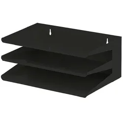 PROREGAL Sortierregal aus Metall mit 3 Fächern | HxBxT 16x38x25cm | Bis DIN A4-Format | Schwarz