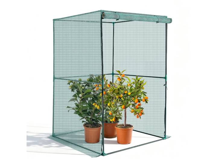 Vevor Cage A Culture Jardin 1\,2x1\,2x1\,8 M Cage A Plantes Avec Porte Zippee Pour Tomates\, Filet Anti Oiseaux Resistante Au Vent Filet De Protection De Plantes Couverture De Potager Sureleve Exterieur