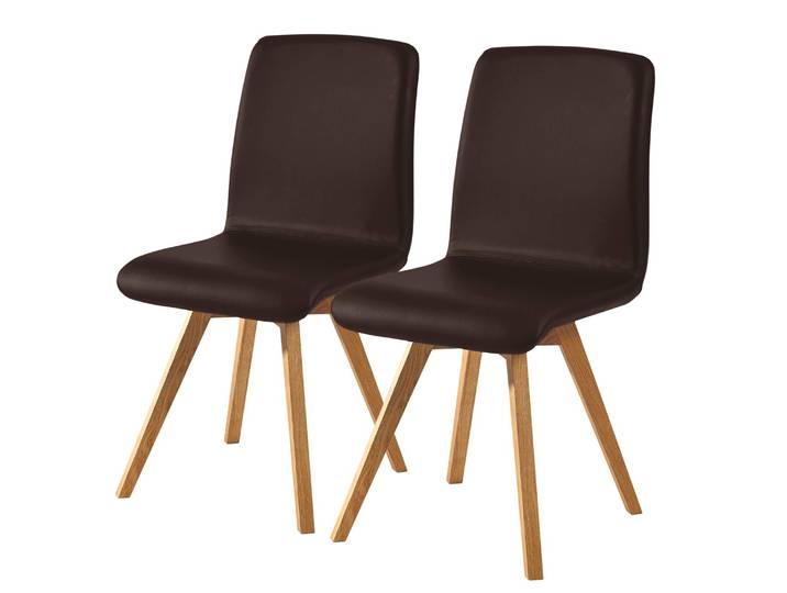 Esszimmerstuhl Karla I 2er-Set 48 x 92 x 56cm Braun/Dunkelbraun