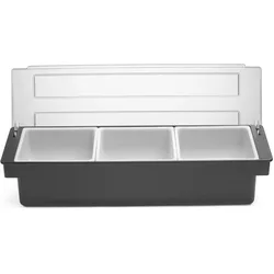 Hendi, Bar Zubehör, Bar up Zutatenbox – 3 Behälter Schwarz (Bar Organizer)
