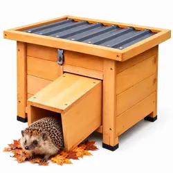 Relaxdays Igelhaus mit Boden Orange,Schwarz