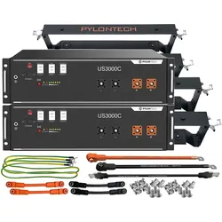 2x Pylontech US3000D LiFePO4 48V + Brackets + Anschlusskabel 7kWh Speicherpaket - 0% MwSt. (gemäß§12 Abs.3 UstG**)