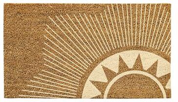 Evergreen "30 in. x 18 in. Geometric Sun Natural Coir Mat, 30""Lx18""H"