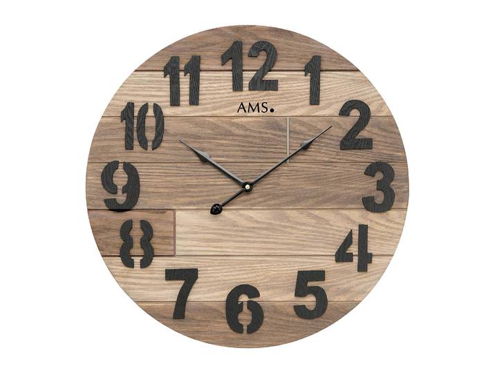Horloge murale Marilles Matériau dérivé du bois verni Ø 50cm Marron