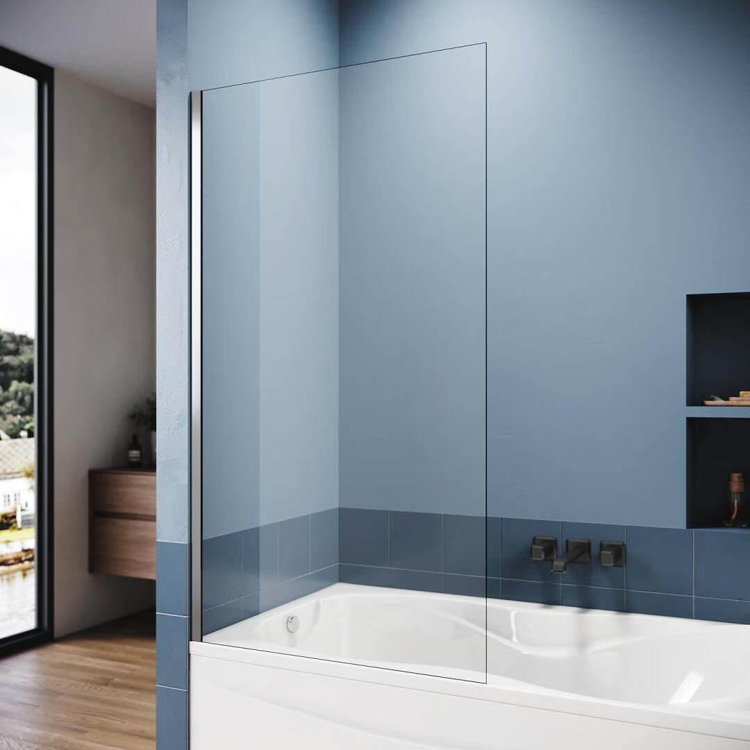 Belfry Bathroom 80*140*0.6cm, Silent anti-explosion bathtub screen Silver 3,555.99mm H