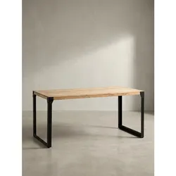 Esstisch Massivholz Metall Rechteckig Industrial, Akazie 180x90x76 cm
