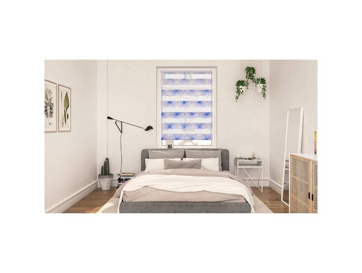 Klemmfix Duo Rollo Flower Wheel 70 x 150cm Blau