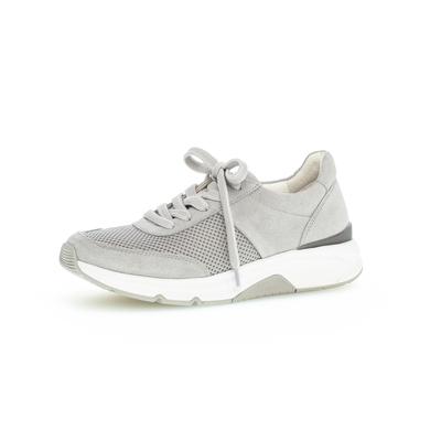 Keilsneaker GABOR, Damen, Gr. 44, Textil, grau (hellgrau), Textil, Veloursleder, Schuhe Sneaker, in sportivem Design, Freizeitschuh, Halbschuh, Schnürschuh
