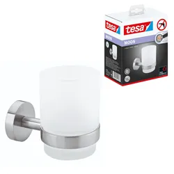 tesa Zahnputzbecherhalter MOON silber, weiß