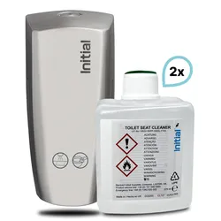 SET: WC-Sitzreiniger Reflection MANUELL, bis zu 15.000 Anwendungen, Edelstahl + 2x375ml Kartuschen, Rentokil INITIAL