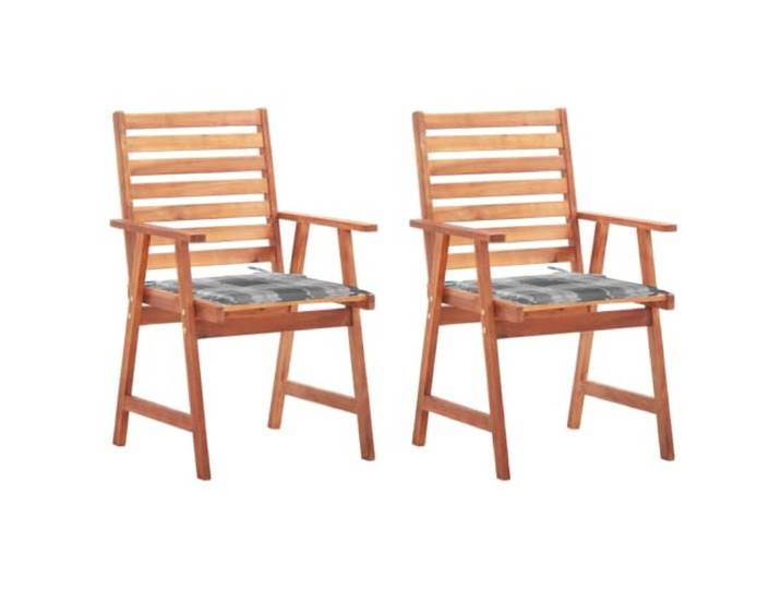 LPERTGFHU 2er Set Gartenstühle mit Kissen, Akazie Holz Terrasse Stuhl Wetterfestes Hartholz, Lattendesign, Inklusive wasserabweisender Sitzauflagen
