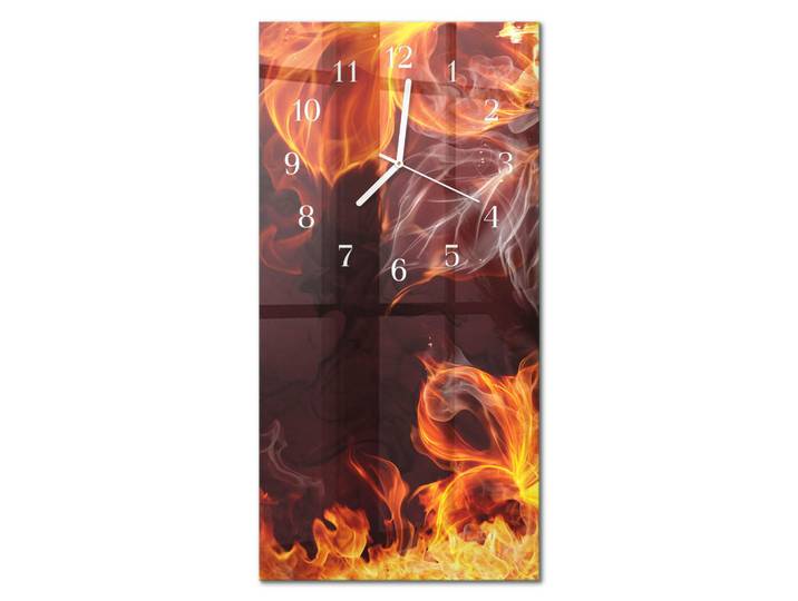 Tulup Wanduhr 30x60 cm - Rose, Orange, Glas, Rechteckig, 30x60x0.4 cm, Dekoration, Uhren, Wanduhren