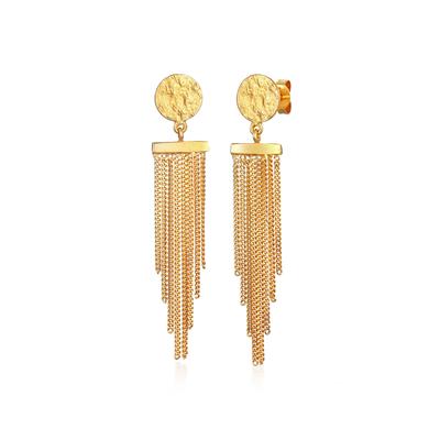 Paar Ohrstecker ELLI "Ohrringe Stecker Plättchen Ketten Look Stylisch 925 Silber" Gr. 45, gold, Ohrringe, Damen, 45, ohne Stein, Silber 925 (Sterlingsilber)