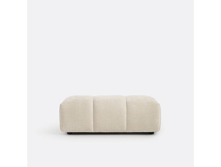 LA REDOUTE Pouf XL, velours côtelé vintage, L109 cm, Nuria Beige Ecru