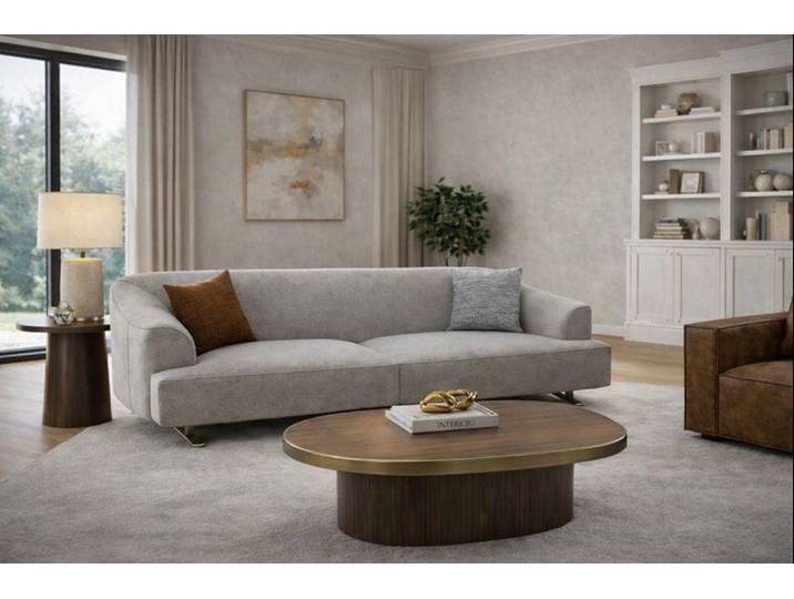 JVmoebel 3-Sitzer Stilvolle Wohnzimmer Graue Polstercouch Designer 3-Sitzer Sofa, 1 Teile, Made in Europa