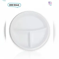 Blanc HYGIENIC Menüteller, Mehrwegbesteck, 22 cm x 2,6 cm, 800 Stk, weiß, robust, Premium Qualität