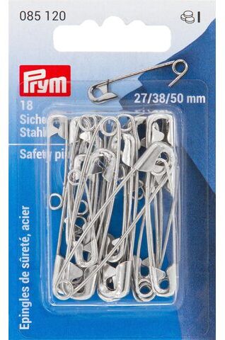 Prym Sicherheitsnadeln, Länge: 27 / 38 / 50 mm, Inhalt: 18 Stück
