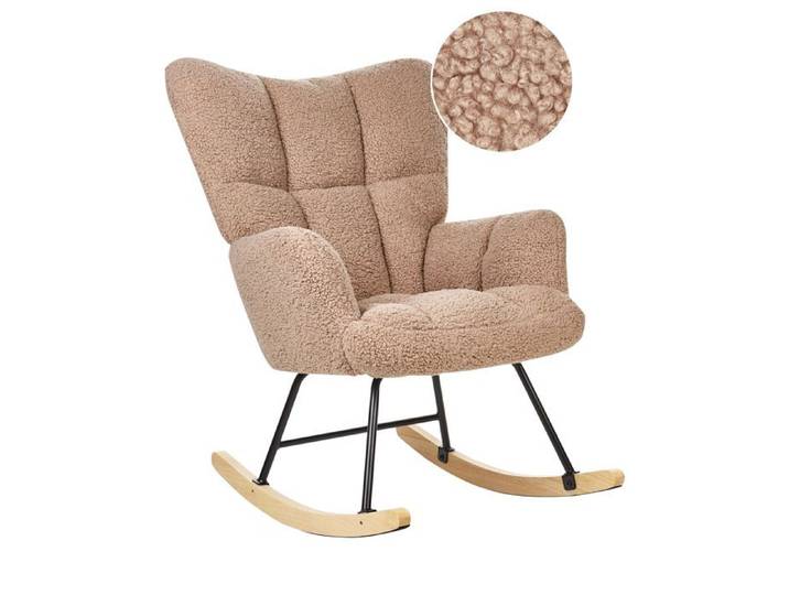Fauteuil à bascule OULU Bouclé Beige sable