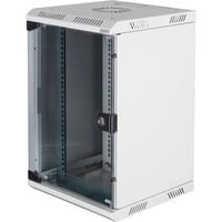 Kombi-Wandgehäuse 254 mm (10") und 482,6 (19") mm, IT-Schrank hellgrau, 10 Höheneinheiten