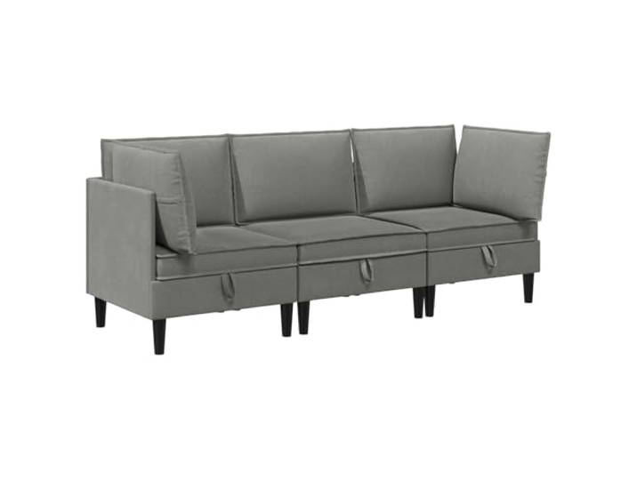 Coespram Couch Garnitur 3-Tlg Dunkelgrau Stoff Wohnzimmer Set Modulares Ecksofa Set in Dunkelgrau für das Wohnzimmer, inklusive 3 Sitzkissen und 5 Rückenkissen mit Sperrholzrahmen.
