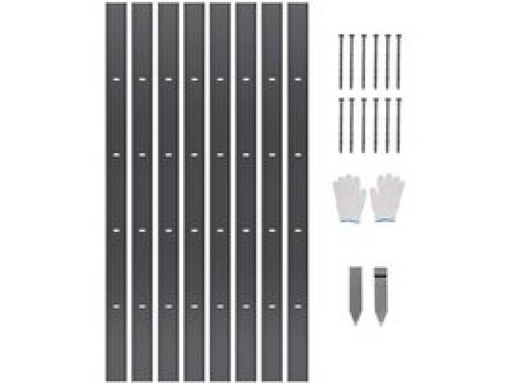 VEVOR Tuinrand, 8 verpakkingen van 183 cm elk, gazonrand van aluminiumlegering, bloembedrand, flexibele tuinrand, gazonrand, robuuste gazonrand voor bloembedden en paden
