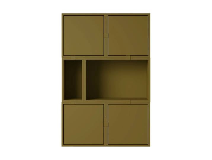 Muuto Stacked Aufbewahrungssystem Sideboard Konfiguration 4 Brown green
