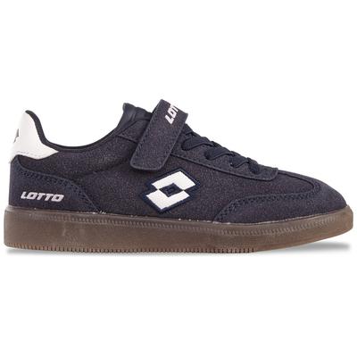Sneaker LOTTO, Kinder, Gr. 25, blau (navy, weiß), Synthetik, mehrfarbig, Schuhe Sneaker, - praktisch: mit Elastiksenkeln - ganz ohne Schnüren