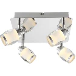 20 Watt LED Decken Spot Strahler Chrom Glas Leuchte Wohn Ess Schlaf Zimmer Lampe Globo 56549-4