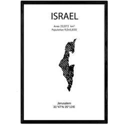 POSTER Länder & Kontinente Israel A3 Rahmenlos