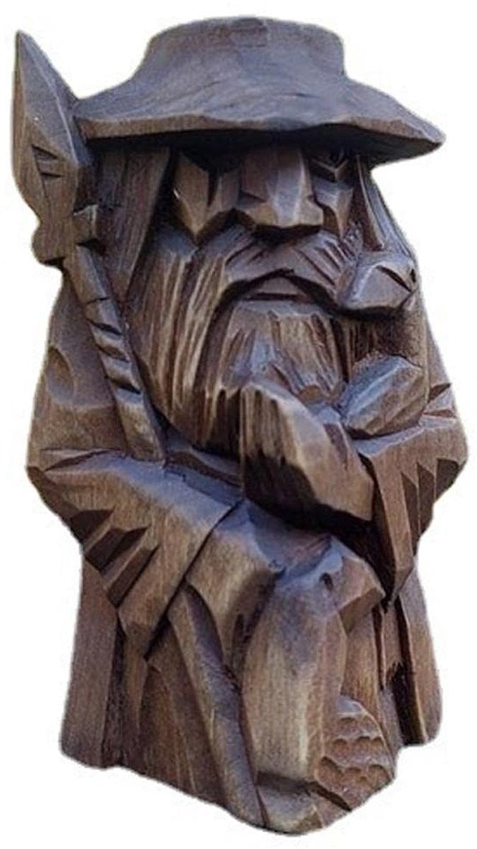 Odin Standbeeld uit de Donkere Middeleeuwen - Viking Mythologie Beeldje voor Decoratie