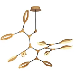 WellHome - Deckenleuchte 96x96x110cm mit gelber Metallstruktur - 10 x 7 W LED-Fassung