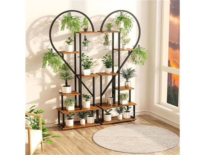 Support pour Plantes Présentoir avec Étagères - Étagère à Fleurs à 6 niveaux- 112x28x165cm - Intérieur