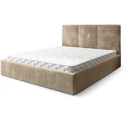 POLSTERBETT AZURI 160x200 cm mit Bettkästen - Beige
