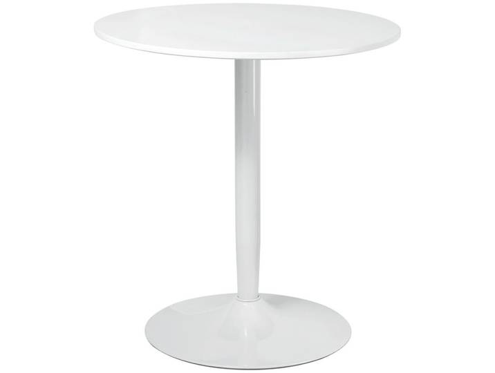 Homcom Esstisch Runder Küchentisch, Rutschfester Esszimmertisch für 2 Personen Weiß, Metall, Nachbildung, Säule, 70x75x70 cm, Esszimmer, Esstische