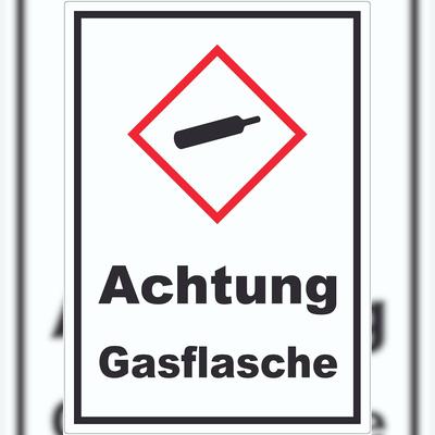HB-Druck Aufkleber Gasflasche Gas unter Druck A2 (420x594mm)